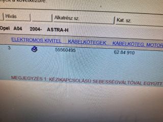 bontott OPEL ASTRA H Motor Kábelköteg