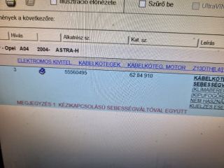 bontott OPEL ASTRA H Motor Kábelköteg