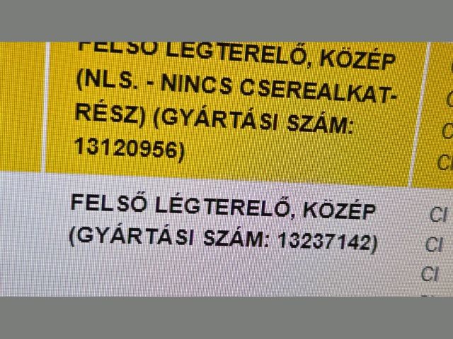 bontott OPEL ASTRA H Homlokfal (Üres lemez)