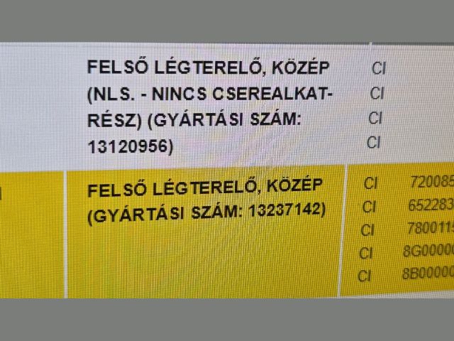 bontott OPEL ASTRA H Homlokfal (Üres lemez)