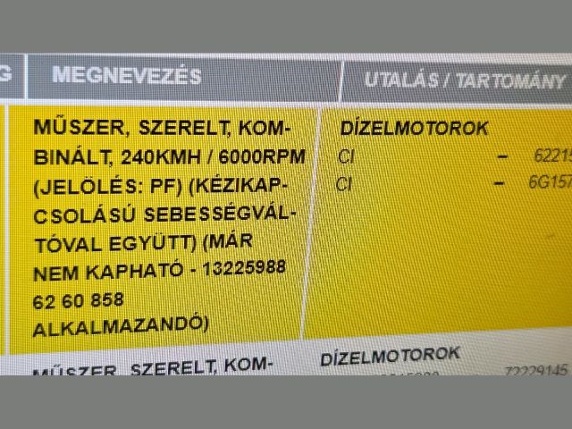 bontott OPEL ASTRA H Kilométeróra