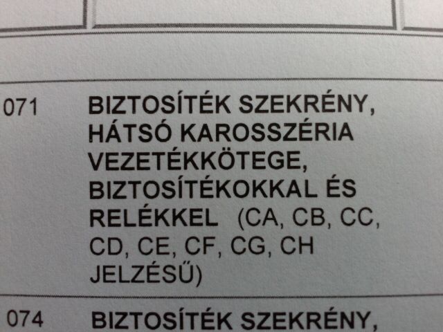 bontott OPEL ASTRA H Biztosítéktábla Csomagtér