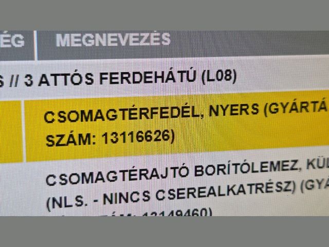 bontott OPEL ASTRA H Csomagtérajtó (Részeivel)