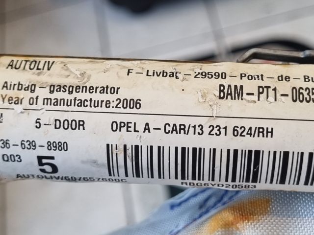 bontott OPEL ASTRA H Jobb első Függöny Légzsák