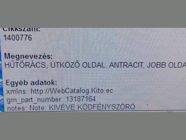 bontott OPEL ASTRA H Jobb első Lökhárító Vakborítás