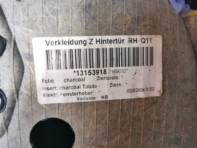 bontott OPEL ASTRA H Jobb hátsó Ajtó Kárpit