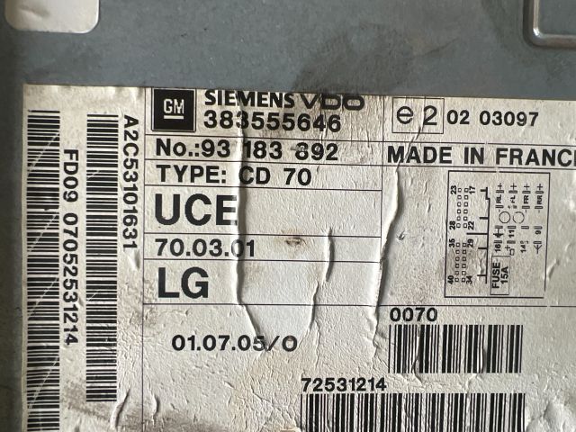 bontott OPEL ASTRA H Rádió / CD