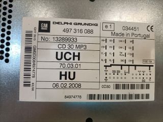 bontott OPEL ASTRA H Rádió / CD