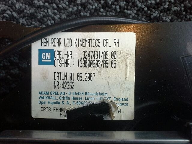 bontott OPEL ASTRA H Tető Zárszerkezet