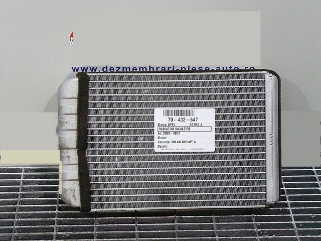 bontott OPEL ASTRA J Fűtőradiátor