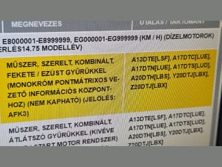 bontott OPEL ASTRA J Kilométeróra