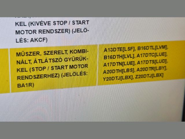 bontott OPEL ASTRA J Kilométeróra