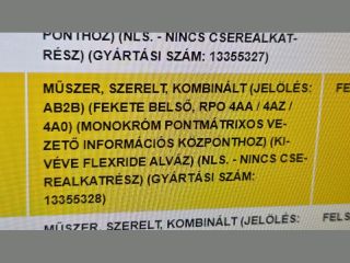 bontott OPEL ASTRA J Kilométeróra