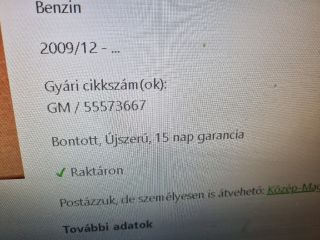 bontott OPEL ASTRA J Porlasztó Sor / Híd