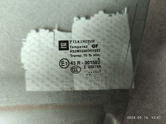 bontott OPEL ASTRA J Bal első Ablak