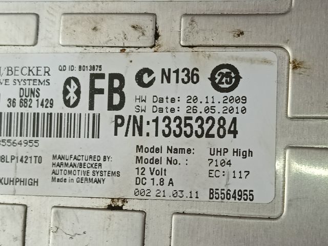 bontott OPEL ASTRA J Bluetooth Elektronika