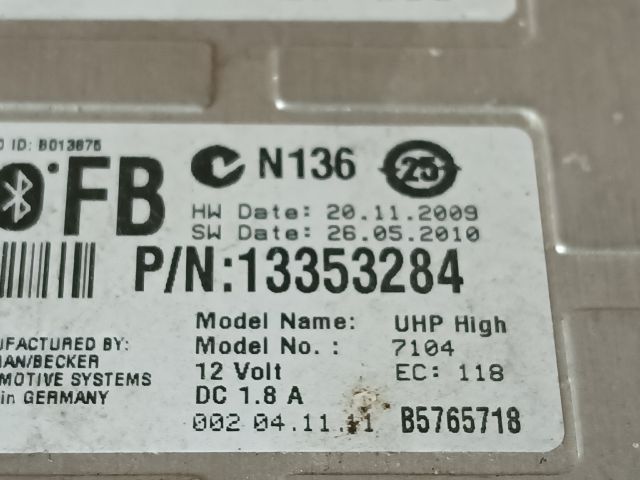 bontott OPEL ASTRA J Bluetooth Elektronika