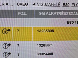 bontott OPEL ASTRA J Jobb első Ablak