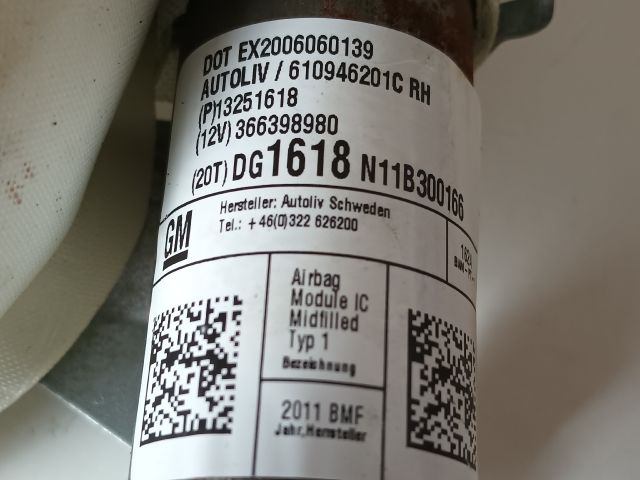 bontott OPEL ASTRA J Jobb első Függöny Légzsák