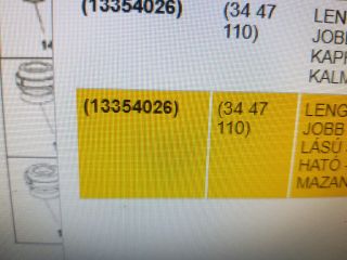 bontott OPEL ASTRA J Jobb Gólyaláb Csonkállvánnyal