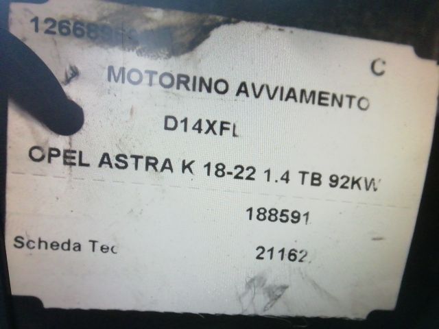 bontott OPEL ASTRA K Önindító