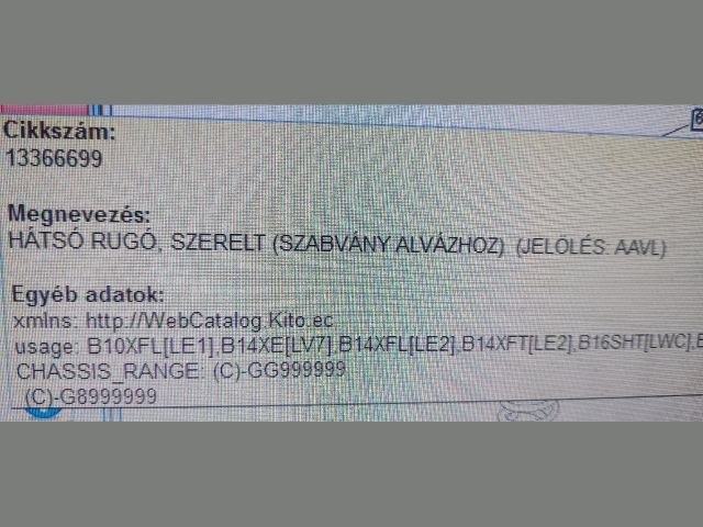 bontott OPEL ASTRA K Hátsó Rugó Pár