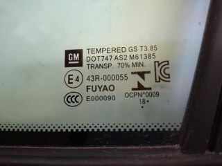 bontott OPEL ASTRA K Bal első Fixüveg (Ajtóban)