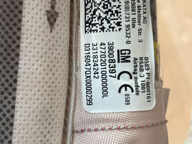 bontott OPEL ASTRA K Bal első Függöny Légzsák