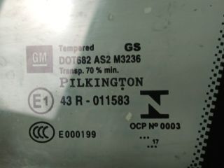 bontott OPEL ASTRA K Jobb C Oszlop Oldalablak Üveg