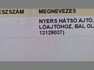 bontott OPEL COMBO Bal hátsó Ajtó (Üres lemez)