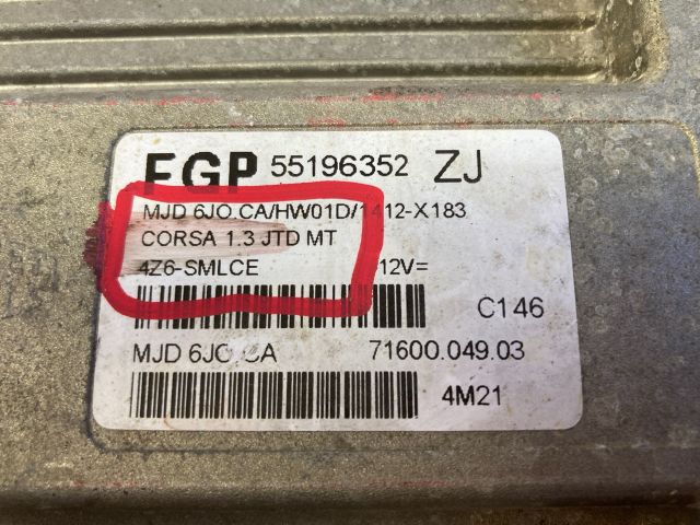 bontott OPEL CORSA C Motorvezérlő