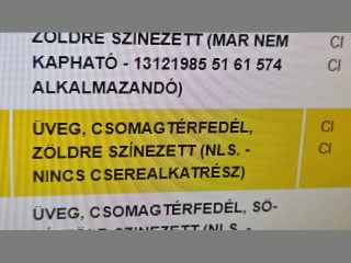 bontott OPEL CORSA C Hátsó Szélvédő