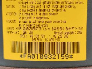 bontott OPEL CORSA C Kormánylégzsák