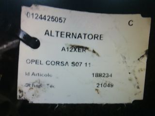 bontott OPEL CORSA D Generátor