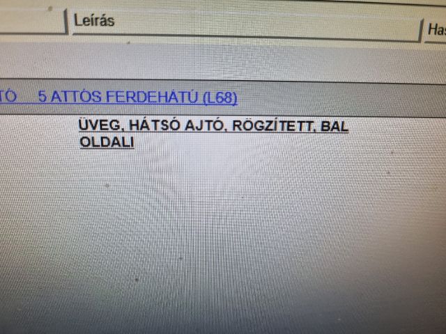 bontott OPEL CORSA D Bal hátsó Fixüveg (Ajtóban)