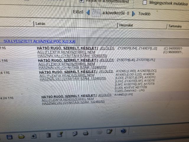 bontott OPEL CORSA D Hátsó Rugó Pár