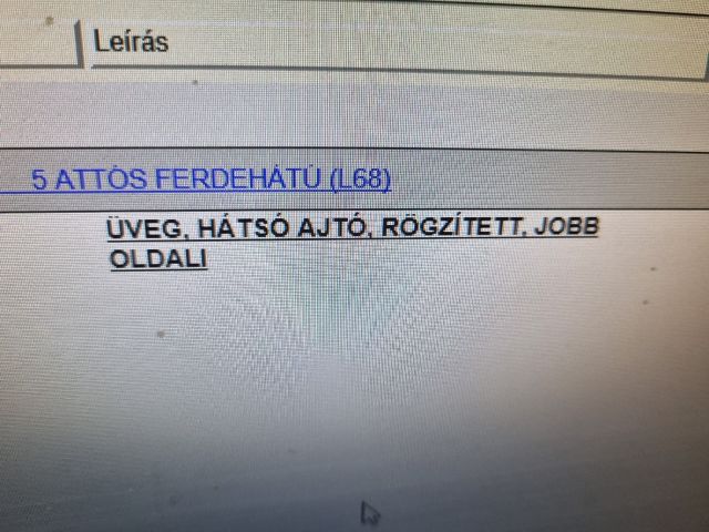 bontott OPEL CORSA D Jobb hátsó Fixüveg (Ajtóban)