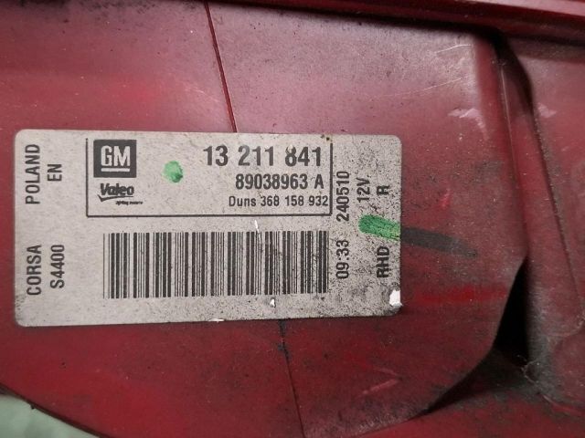 bontott OPEL CORSA D Jobb Hátsó Lámpa