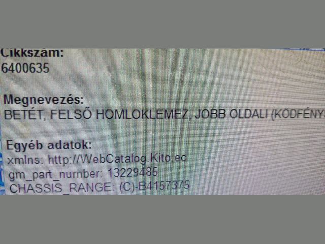 bontott OPEL CORSA D Jobb Ködlámpa Rács