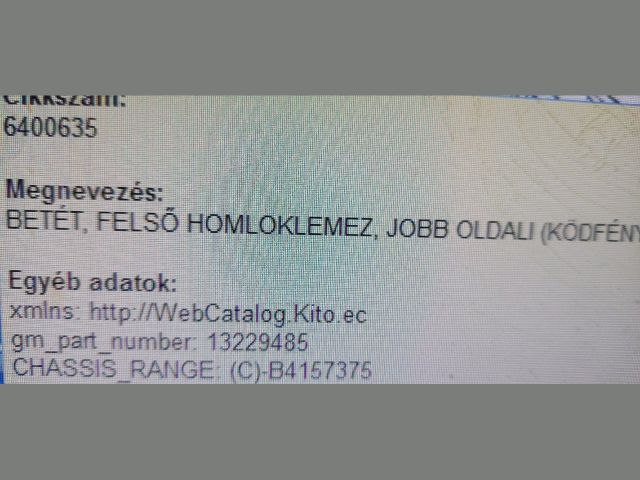 bontott OPEL CORSA D Jobb Ködlámpa Rács