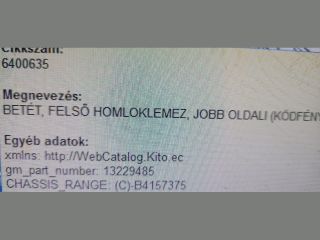 bontott OPEL CORSA D Jobb Ködlámpa Rács