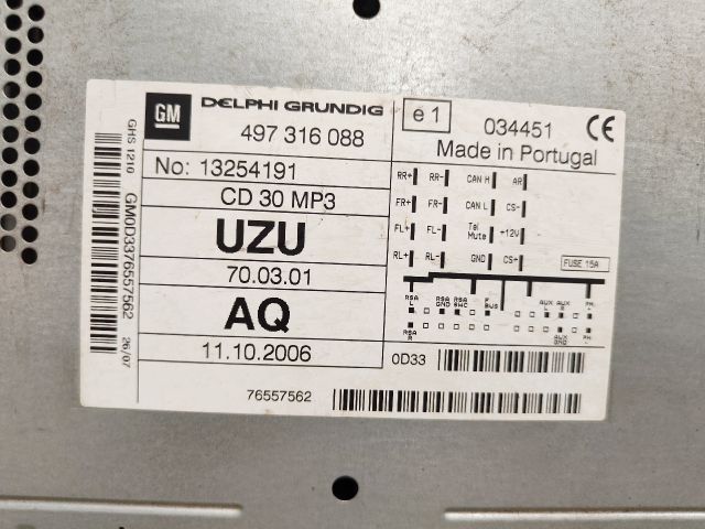 bontott OPEL CORSA D Rádió / CD