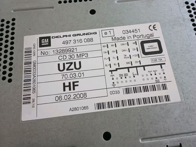 bontott OPEL CORSA D Rádió / CD