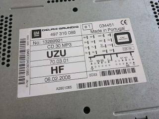 bontott OPEL CORSA D Rádió / CD