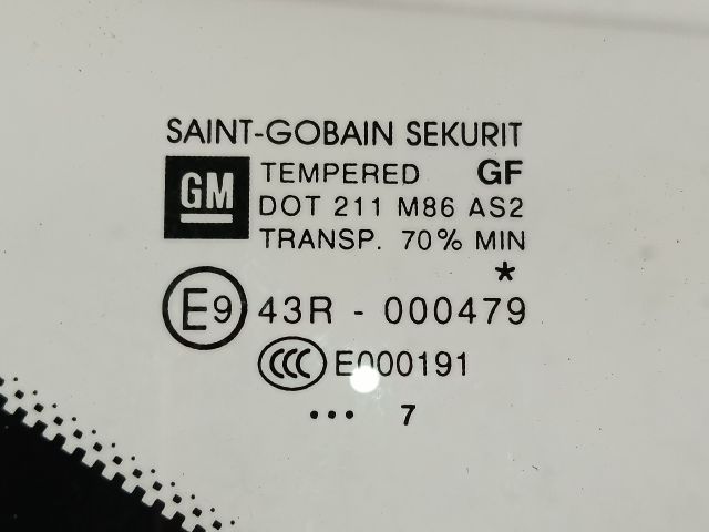 bontott OPEL CORSA E Jobb hátsó Fixüveg (Ajtóban)