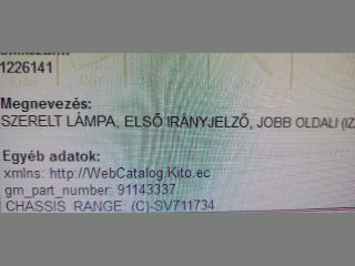 bontott OPEL FRONTERA Jobb első Irányjelző