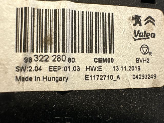 bontott OPEL GRANDLAND X Fűtés Vezérlő Modul