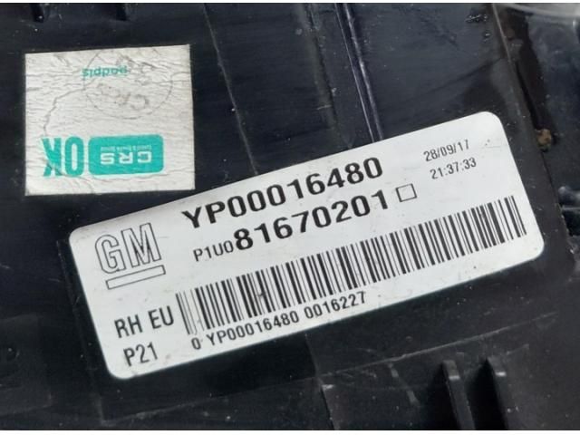 bontott OPEL GRANDLAND X Jobb Belső Hátsó Lámpa