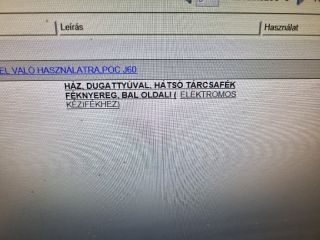 bontott OPEL INSIGNIA Bal hátsó Féknyereg Munkahengerrel