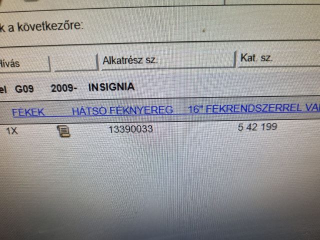 bontott OPEL INSIGNIA Bal hátsó Féknyereg Munkahengerrel